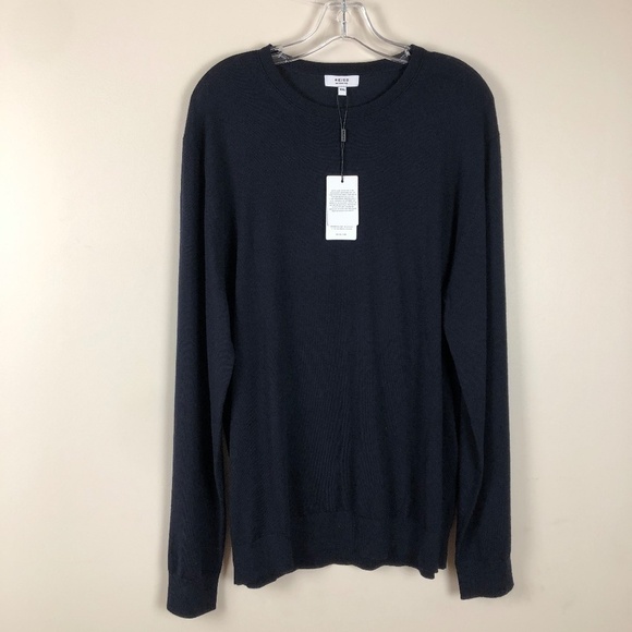 NWT Reiss Navy Blue Merino Wool Wessex Crewneck Sweater - Picture 7 of 9